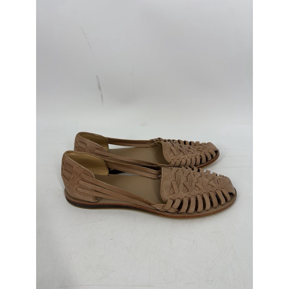 Nisolo Huarache Shoes Women's 9.5 Tan Leather Woven Flats Sandals Loafers - Picture 5 of 10